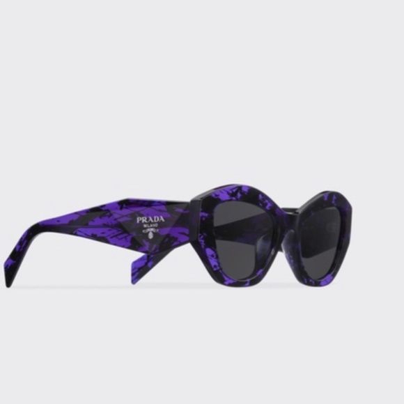 New-Prada Symbole sunglasses SPR07Y Acetate frame abstract violet Sunglass - Picture 2 of 16